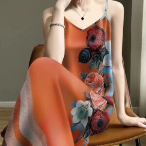 Hot selling age reducing summer printed camisole sleeveless inner and outer vest dress